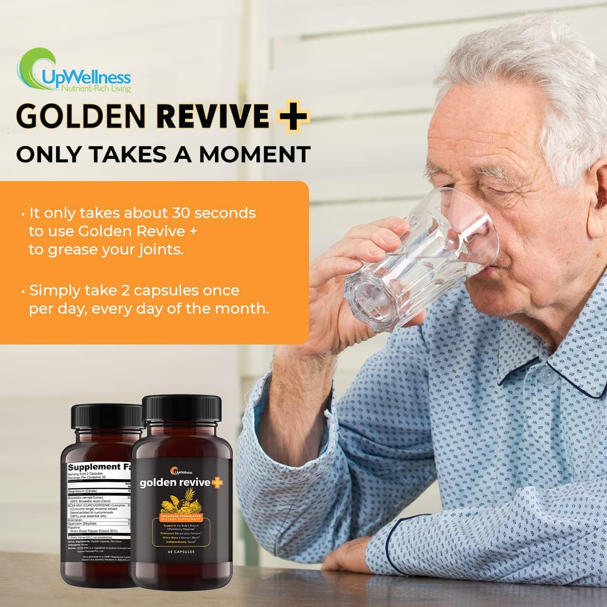 Golden Revive+ Joint & Muscle Support Supplement