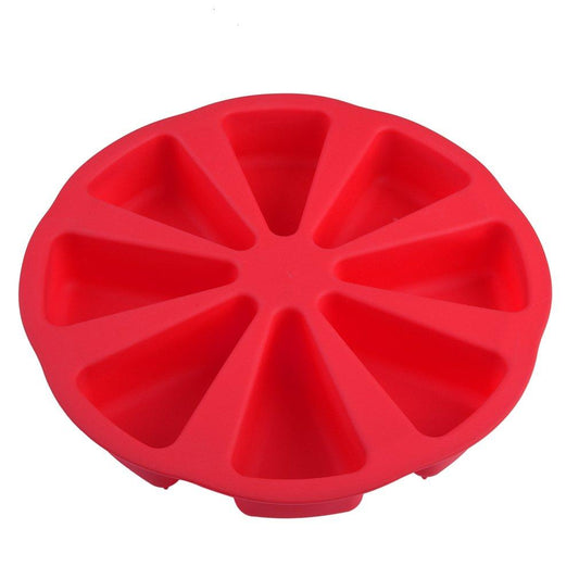 8 Cavity Pans Mold Silicone Cake Baking Heat-Resistant Reusable Cake Maker Colorful Soft Dessert Making Tools  Cavity Scone Mold Cake Slice Pizza Slice Baking Mold Cornbread Mold For Cake Pizza