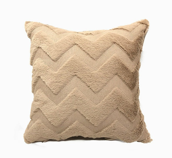 Plush Solid Color Sofa Pillowcase Living Room Cushion