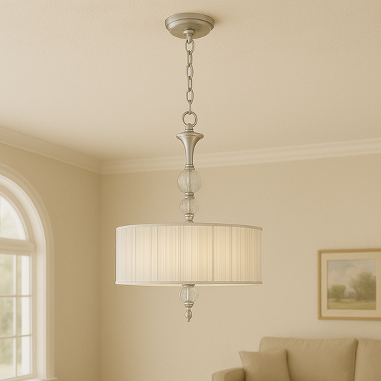 World Imports Bayonne Collection 3-Light Brushed Nickel Inverted Hanging Pendant