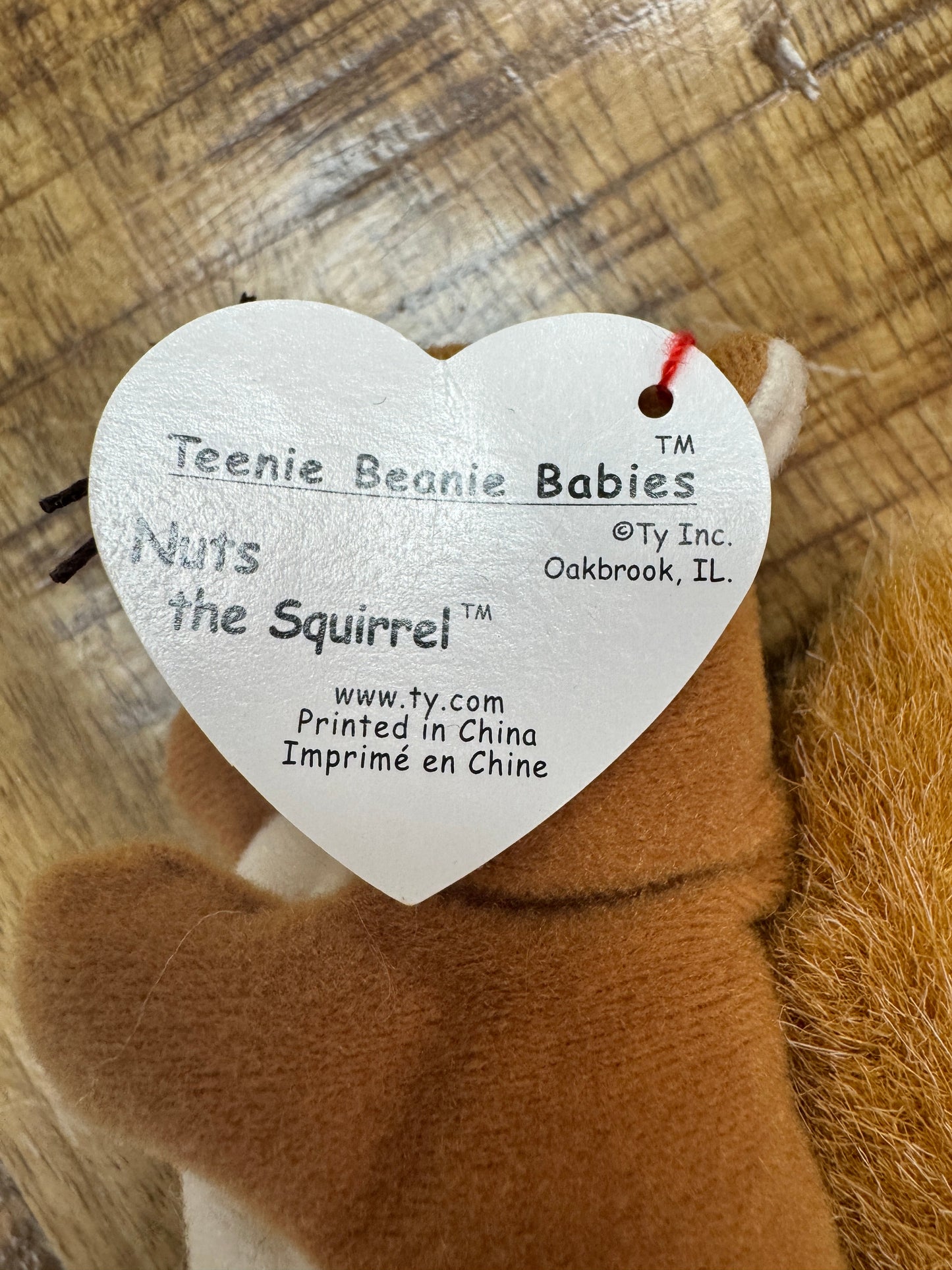 McDonalds Teenie Beanie Babies 1999/1993 Nuts the Squirrel Rare Tag Error New