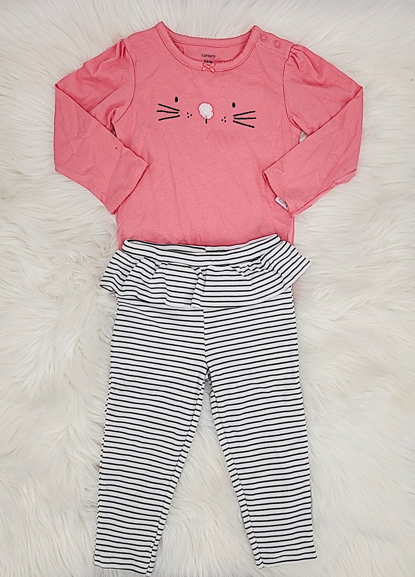 Carter's Baby Girls Bodysuit and Ruffle Leggings, Size 24Months