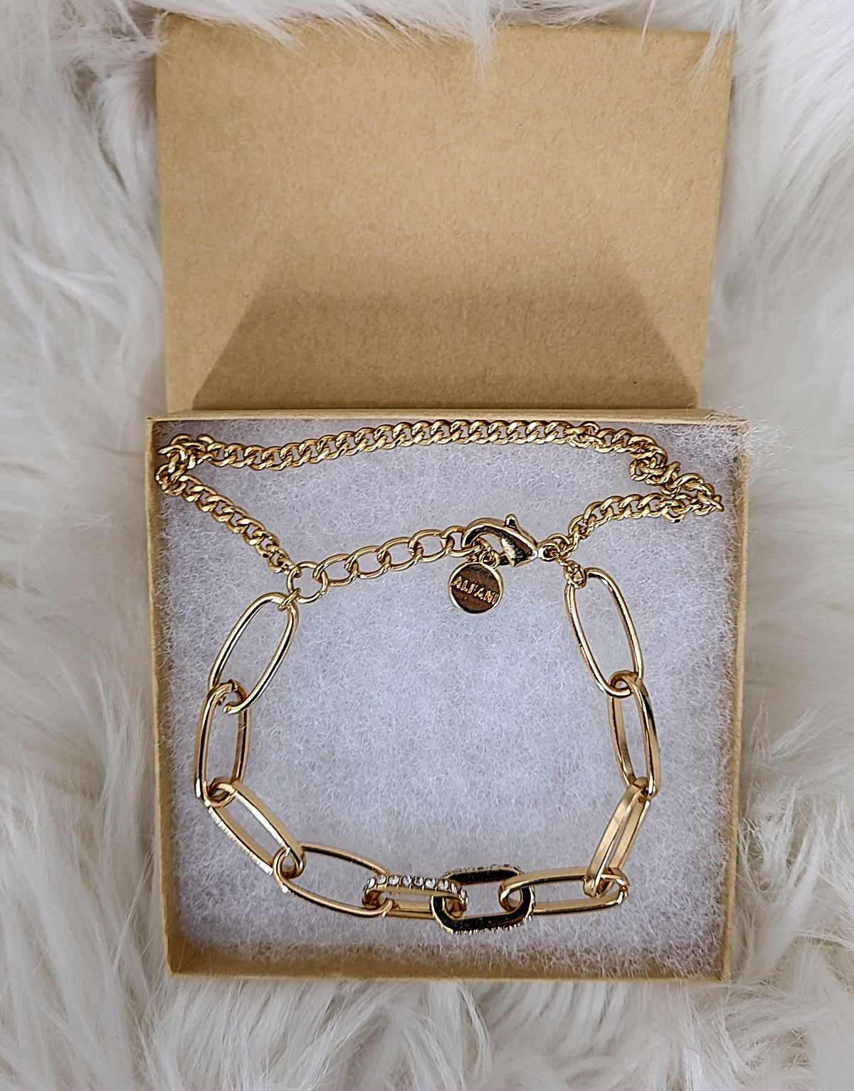 Alfani Womens Rolo Chain Link Bracelet Gold Tone