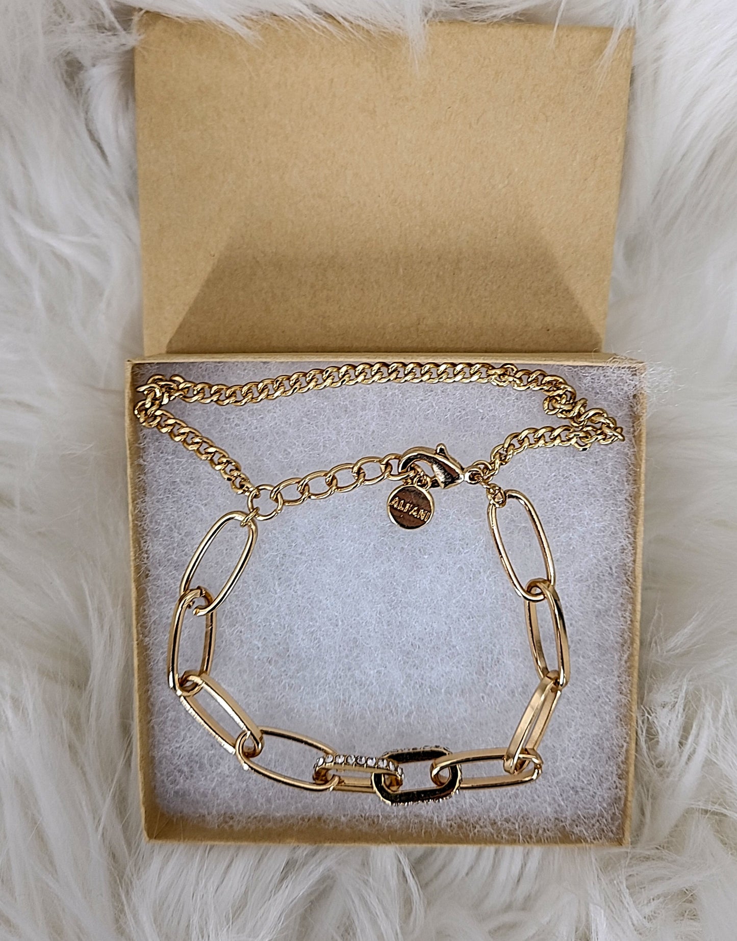 Alfani Womens Rolo Chain Link Bracelet Gold Tone