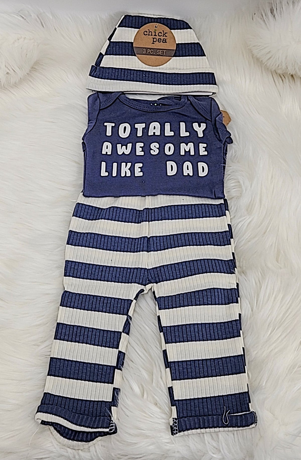 Chickpea Baby Boys 3-PC. Cotton Bodysuit, Pants & Hat Set
