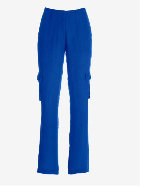 Boston Proper Sedona Linen Straight Leg Cargo Pant, Size 4