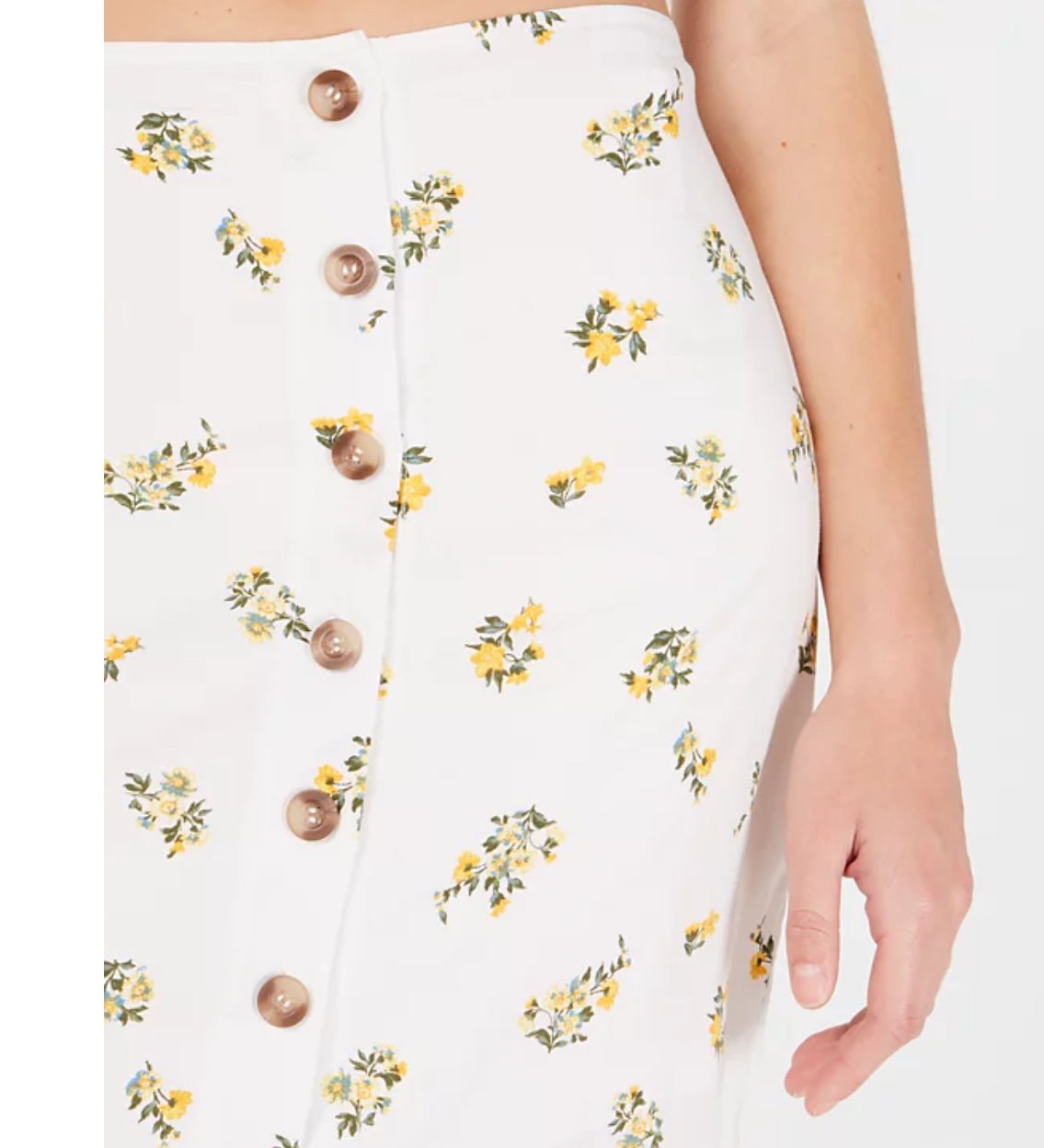 Polly & Esther Button-Front Skirt, Size Medium