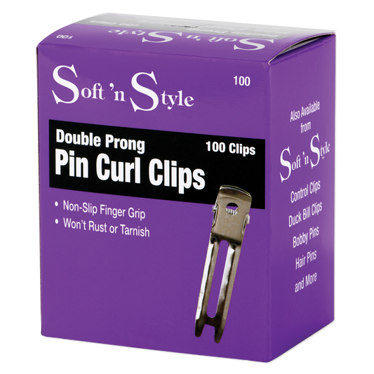 Soft 'n Style Double Prong Clips, Box of 100