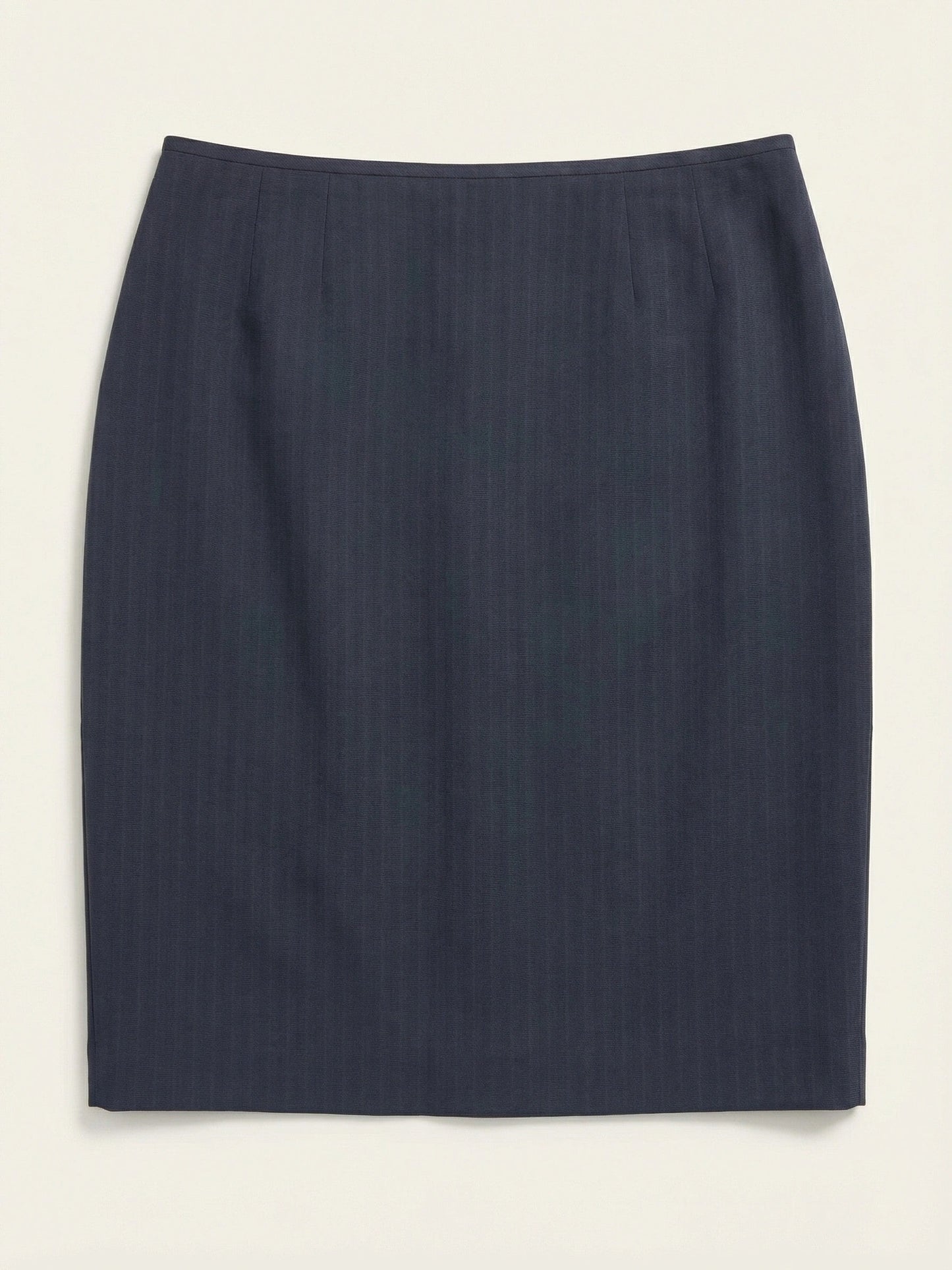 Le Suit Women's Shadow-Stripe Skirt Navy Size 10