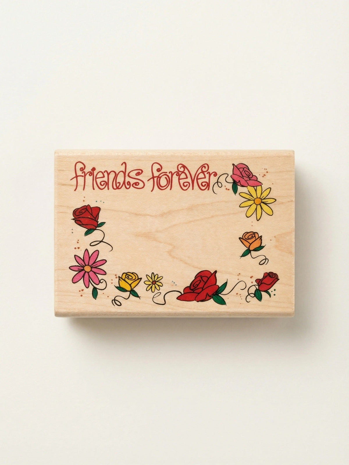 FRIENDS FOREVER 3 X 2 Wood Mounted Rubber Stamp by Stamps Etc