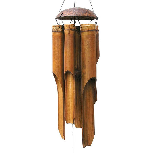 Bamboo Wind Chimes Handmade Hanging Big Bell Soothing Melodic Tones Indoor Outdoor Wall Hanging Wind Chimes Great As A Gift For Balcony Home Yard Garden Decorations For Mom