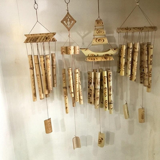 Bamboo Wind Chimes Pendant Balcony Outdoor Yard Garden Home Handmade Craft Wind Chimes With Rotating Hook Outdoor Decor Wind Chimes for Garden Patio Yard Home Antique Tubes Bell Handmade Wind Chime Wall Hanging Crafts Gift