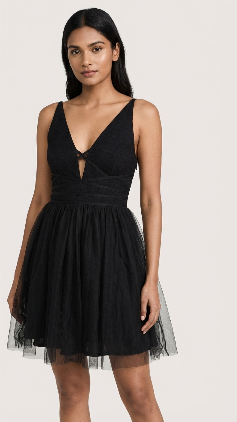BCBGeneration Women's Lace up Tutu Dress - Black Size 6