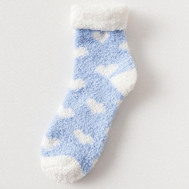 Candy Warm Lady Heart Cute Winter Kawaii Thick Casual Women Socks Fuzzy Fluffy Terry Warm Socks Short Cute Cotton Socks Winter Socks Short Socks For Men And Women