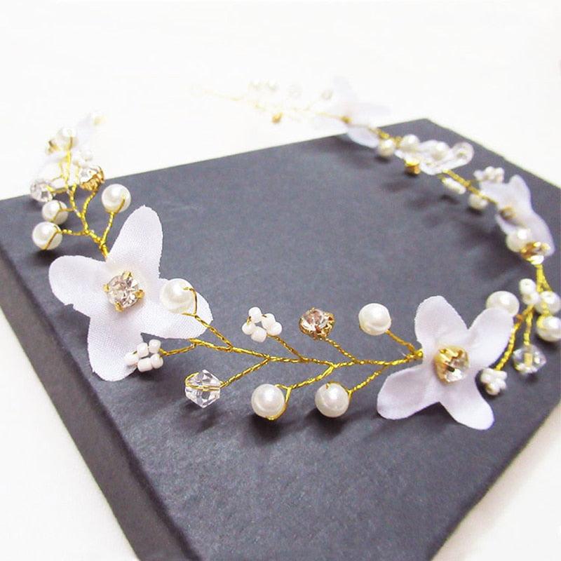 Crystal Pearl Hair Belt Wedding Bridal Hair Ornaments Hair Jewelry Decorations for Brides Wedding Gorgeous Hair Accessories For Women