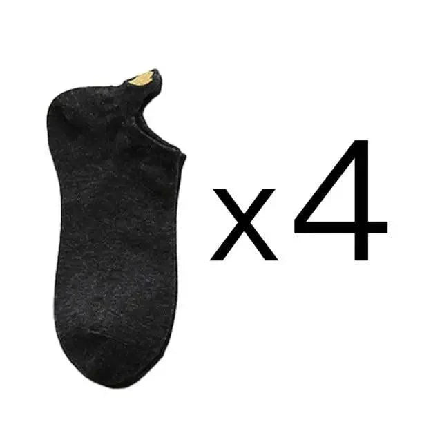 Cute Heart Design 4 Pairs Socks For Women Fashion Spring Cotton Modern Girls Casual Outdoor Socks For Women