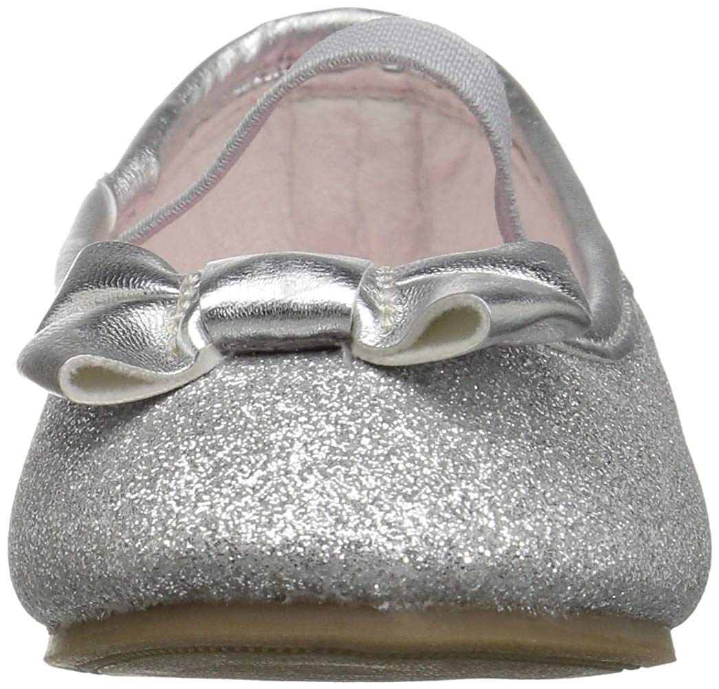 Kids Carters Girls Bigbow5 Fabric Pull On Ballet, Silver, Size Toddler 6