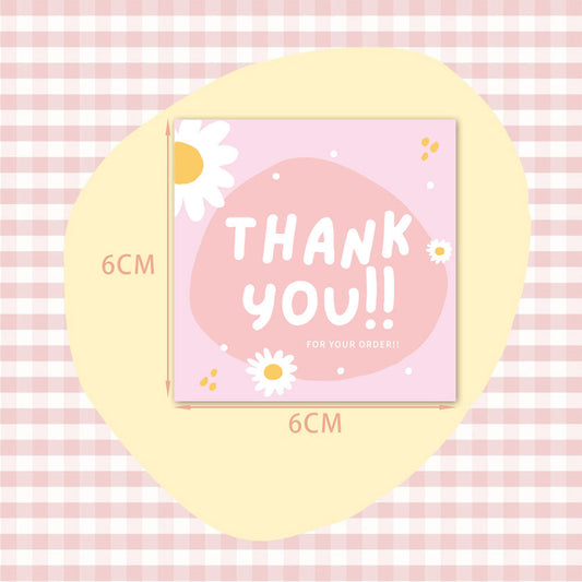 50 PcsPack Square Simple Thank-you Card Coated Paper Business Cards