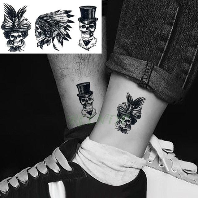 Elegant Black Music Notes Waterproof Sticker Tattoos Temporary Chest Shoulder Tattoos For Men Women