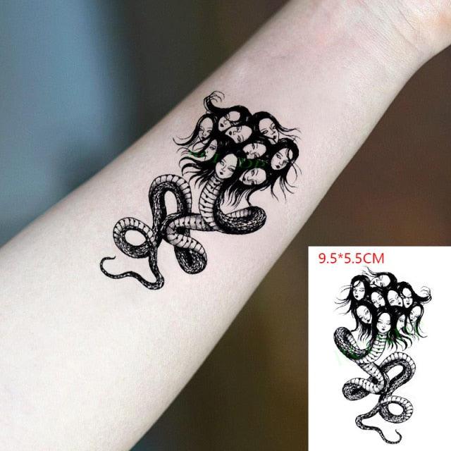 Elegant Black Music Notes Waterproof Sticker Tattoos Temporary Chest Shoulder Tattoos For Men Women