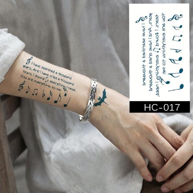Elegant Small Waterproof Temporary Tattoo Sticker Makeup Flame Finger Black Square Rose Flower High Quality Design For Womens
