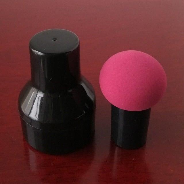 Elegant Womens Non-latex Makeup Sponge Mushroom Head Powder Liquid Dry And Wet Multifunction Makeup Brush Cosmetic Tool Storage Box