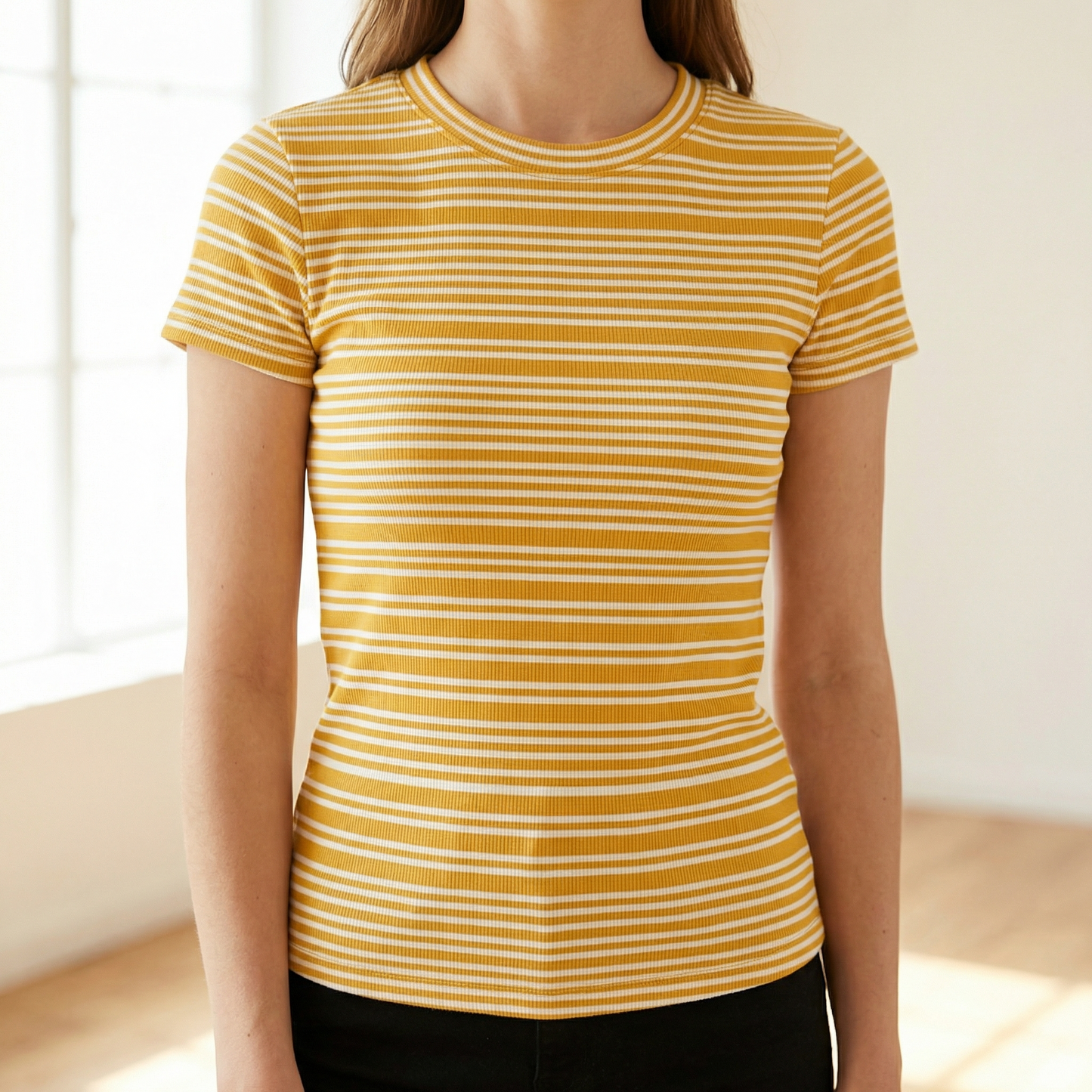 Ultra Flirt Women's Striped T-Shirt, Size XS