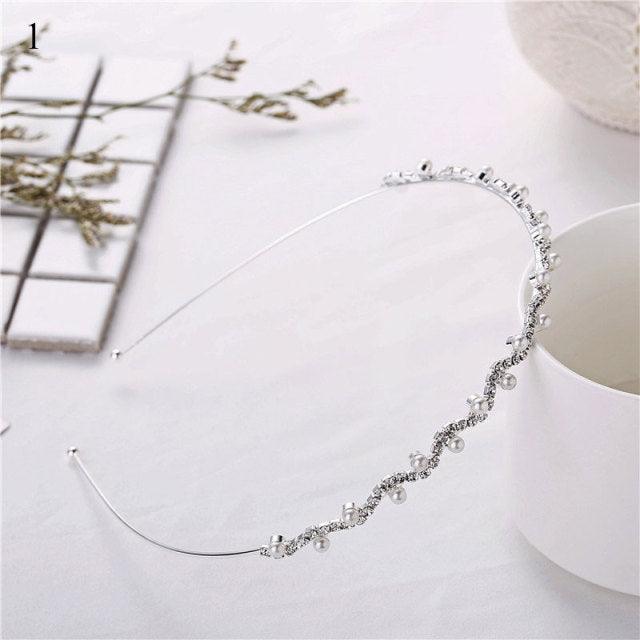 Girls Shiny Luxury Rhinestone Hair Band High Quality Diamond Pearls Hair Hoop Accessories for Women Crystal Headbands Ornaments