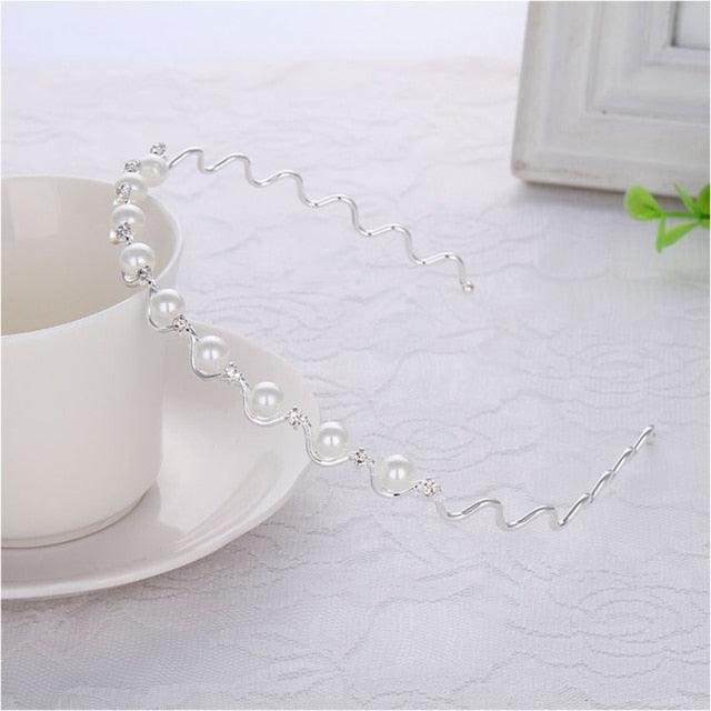 Girls Shiny Luxury Rhinestone Hair Band High Quality Diamond Pearls Hair Hoop Accessories for Women Crystal Headbands Ornaments