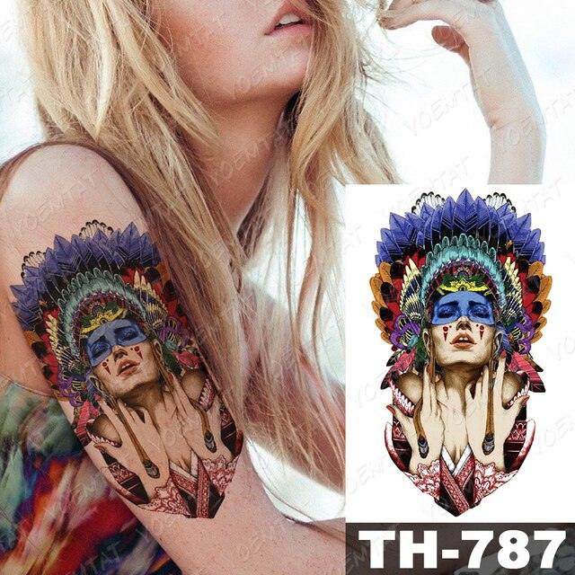 Gladiator Temporary Tattoo Sticker Flower Waterproof Big Modern Womens Mens Body Tattoo Luxury Design