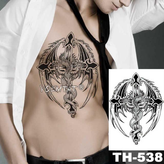 Gladiator Temporary Tattoo Sticker Flower Waterproof Big Modern Womens Mens Body Tattoo Luxury Design