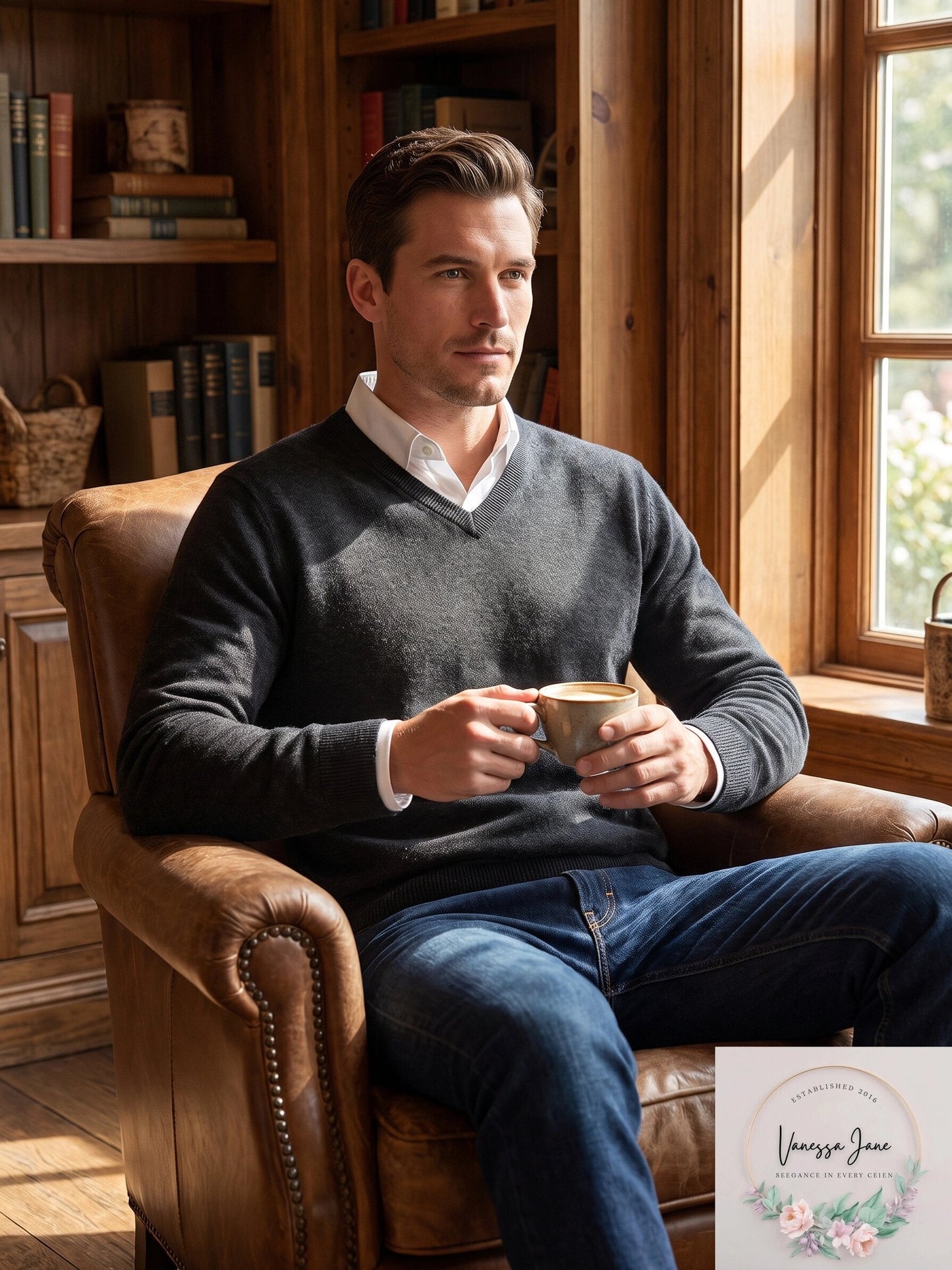Alfani Mens V-Neck Sweater