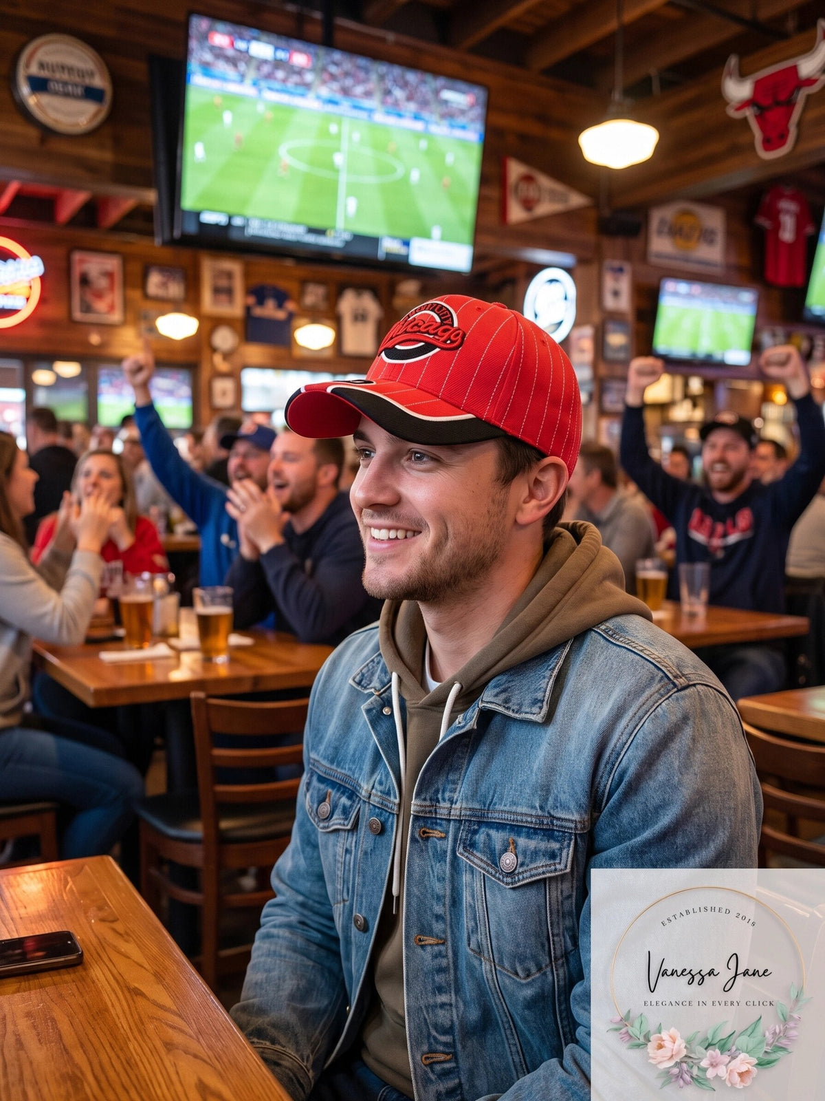 Chicago Windy City Red 3D Embroidered Baseball Cap, Hat