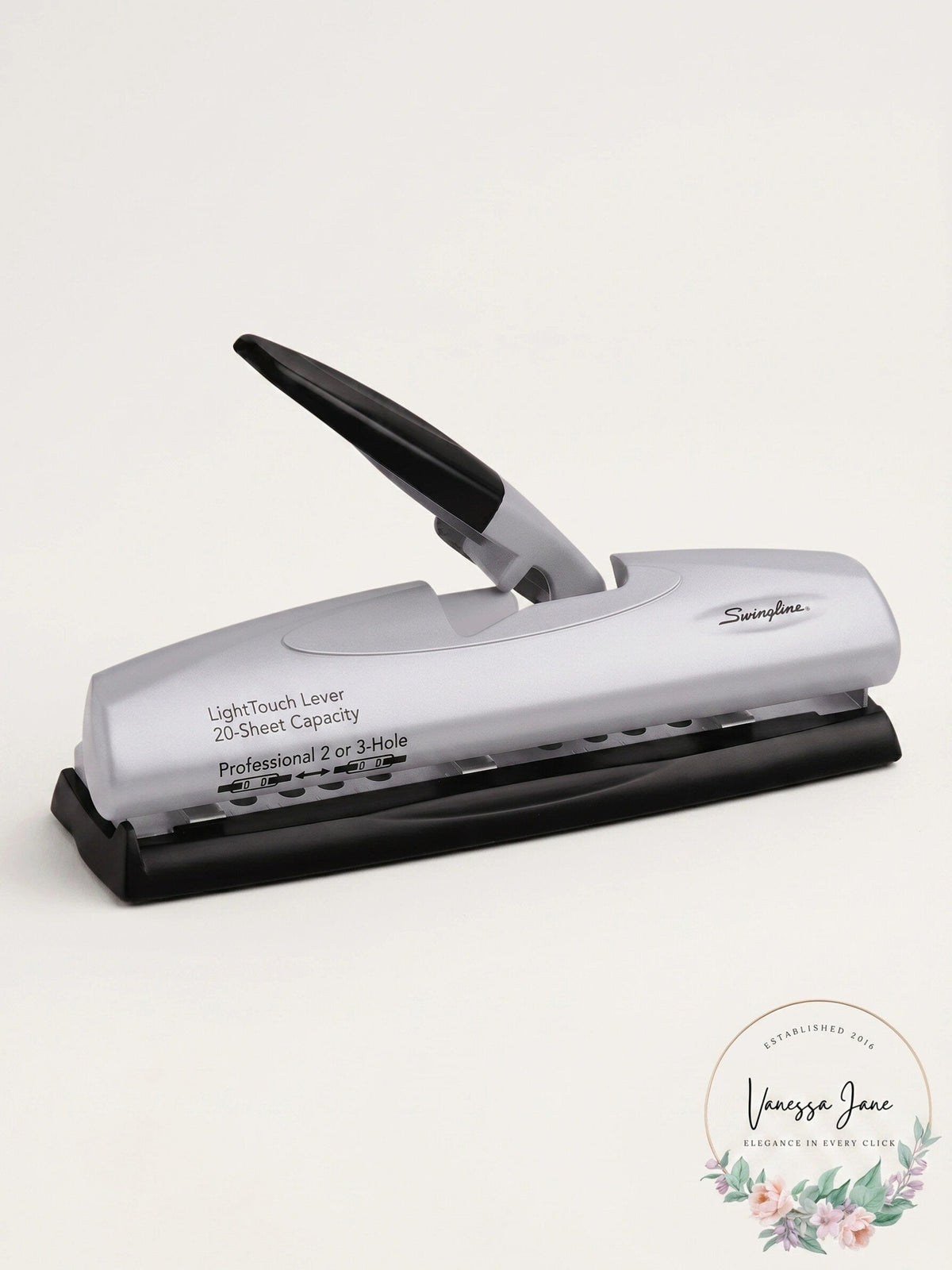 Swingline LightTouch Lever Professional 2- or 3-Hole Punch, 20-Sheet Capacity