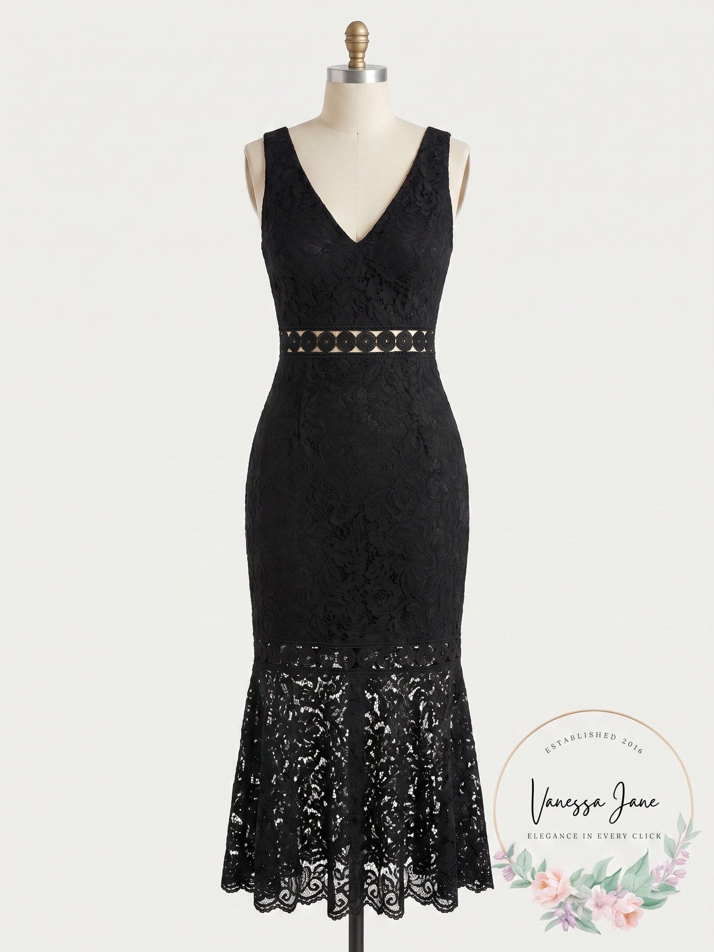 Bardot Women's Fiona Lace Trumpet Dress, Black, Size 6