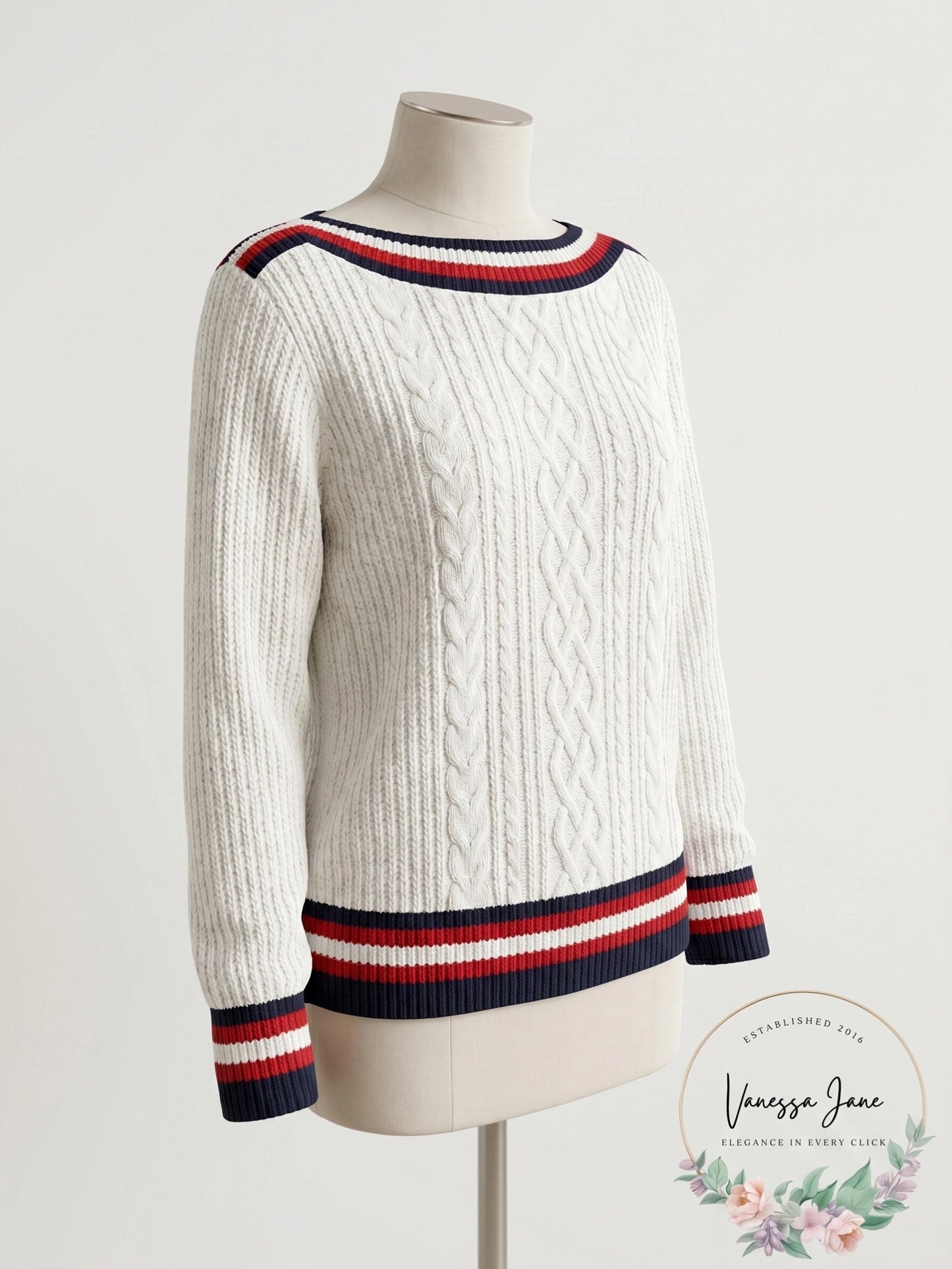 Tommy Hilfiger Women's Striped Cable-Knit Sweater, Size XL