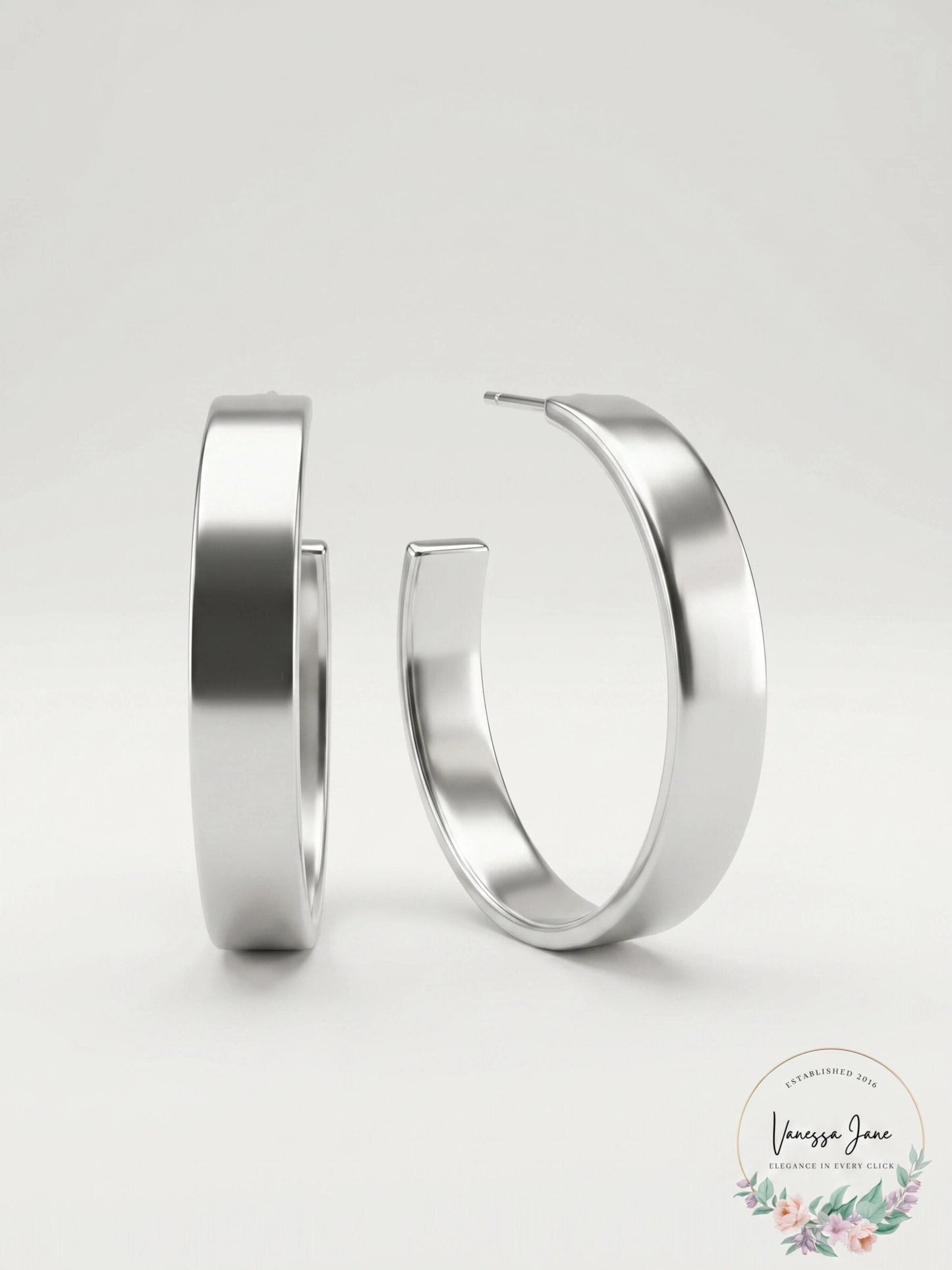 Alfani Silver-Tone Medium Wide Open Hoop Earrings