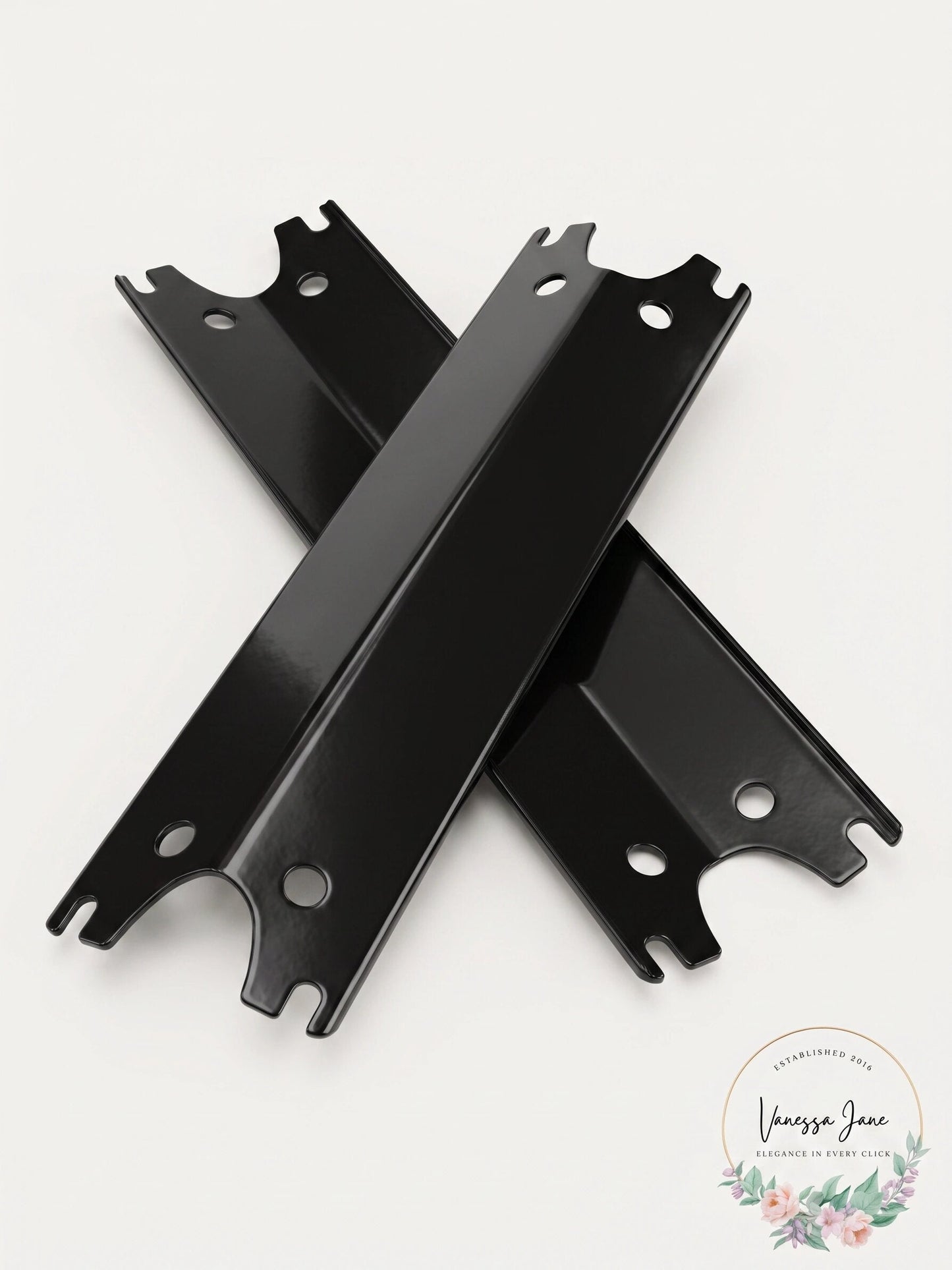 2-Pack Universal Porcelain Steel Grill Heat Plates, 15 1/8" x 3 3/4"