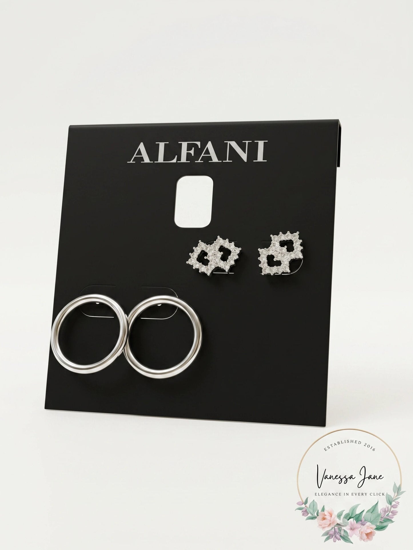 Alfani 2-Pc. Set Pave Bar & Open Circle Drop Earrings