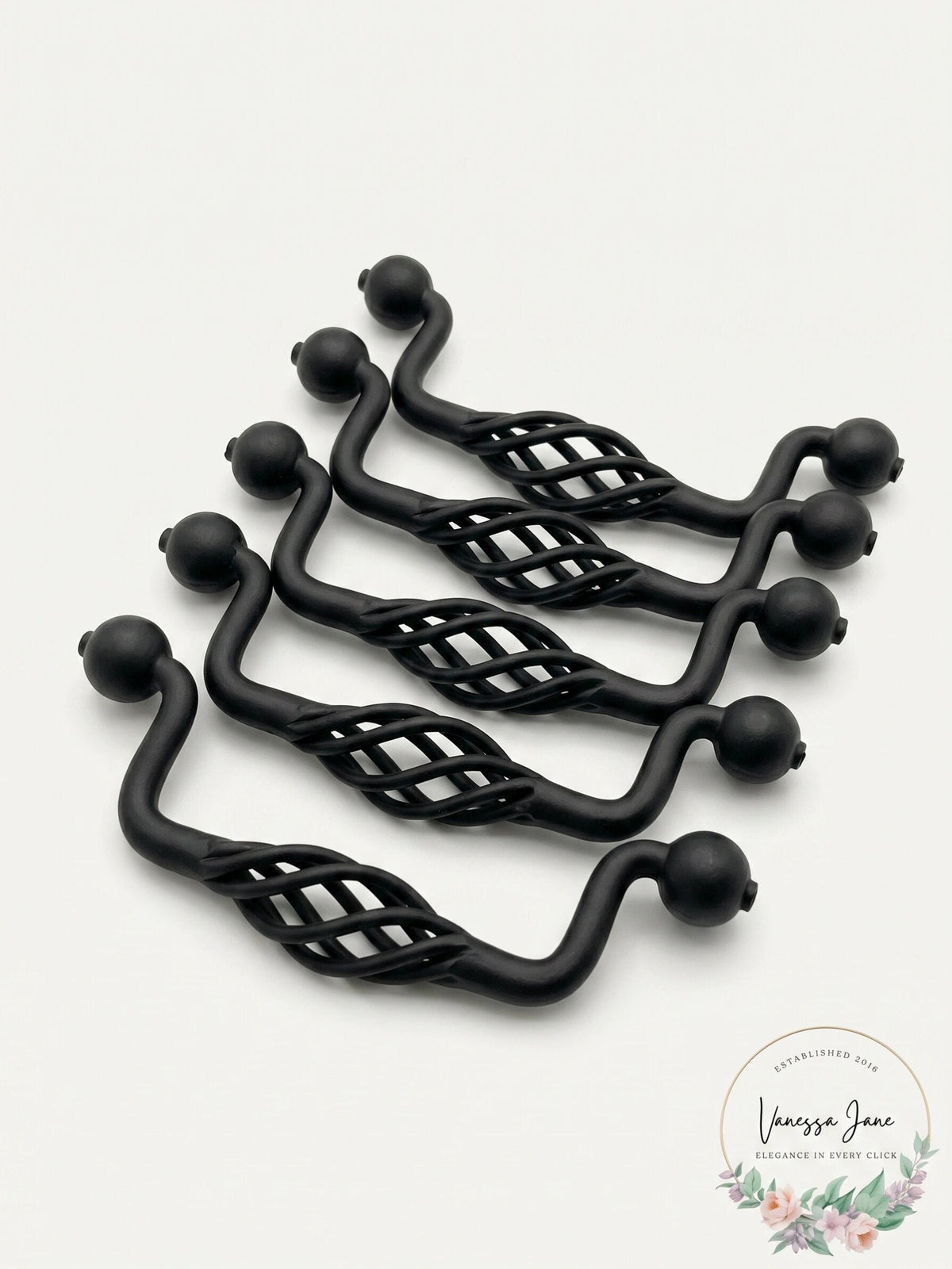 Lot of 7 Liberty Hardware PN0527 Forged Iron II 3-3/4 Inch Birdcage