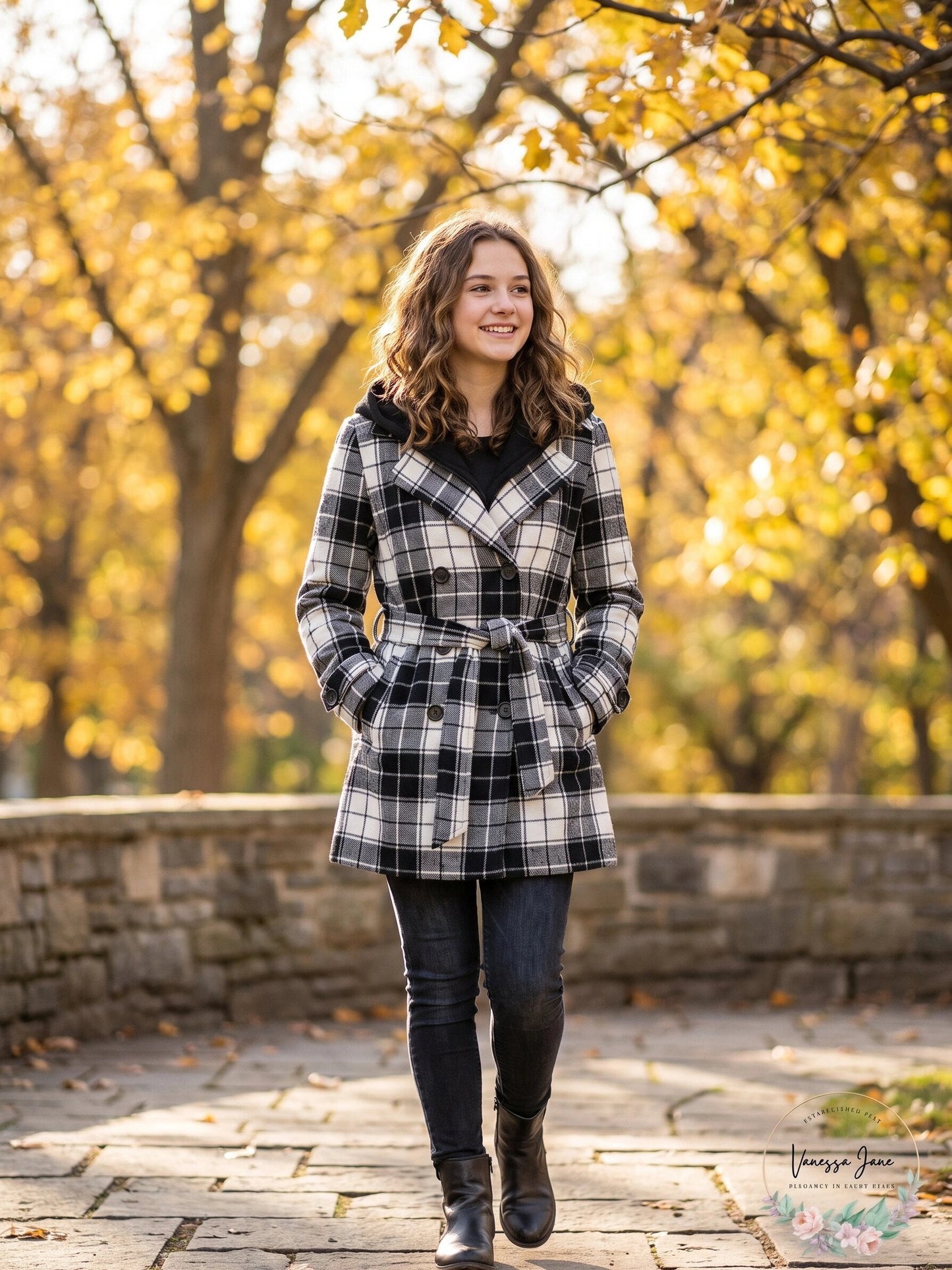 Jou Jou Big Girls Hooded Belted Peacoat, Size XL-16