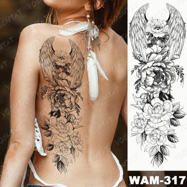 Large Tattoo Sleeve Arm Waterproof Temporary Sticker Tiger Fox For Arm Luxury Colorful Design