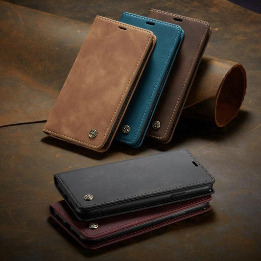 Leather Case For iPhone 14 13 11 12 Mini Pro XS XR Max Luxury Magnetic Flip Phone Case For iPhone Business Classic Wallet Cover Leather Magnetic Flip Back Stand Case/Cover