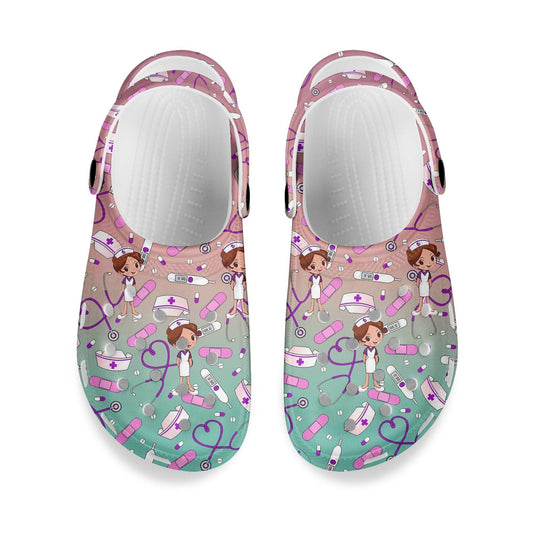 Luxury Black Women Sandals Shoes Rubber Clogs Garden Shoes Color Printing Air Cushion Beach Sandals Non-Slip Working Shoes For Garden Beach Indoor Elegant Comfortable Clogs
