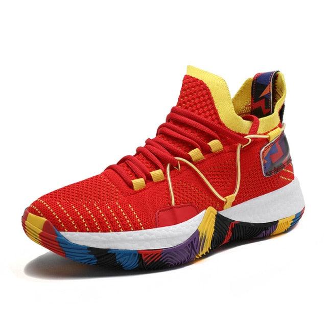 Men Breathable Basketball Shoes Shockproof High Top Sneakers Cushioning Sport Shoes Outdoor Training Ankle Boots Lightning Professional Anti Slip Sports Shoes For Running Walking Sport