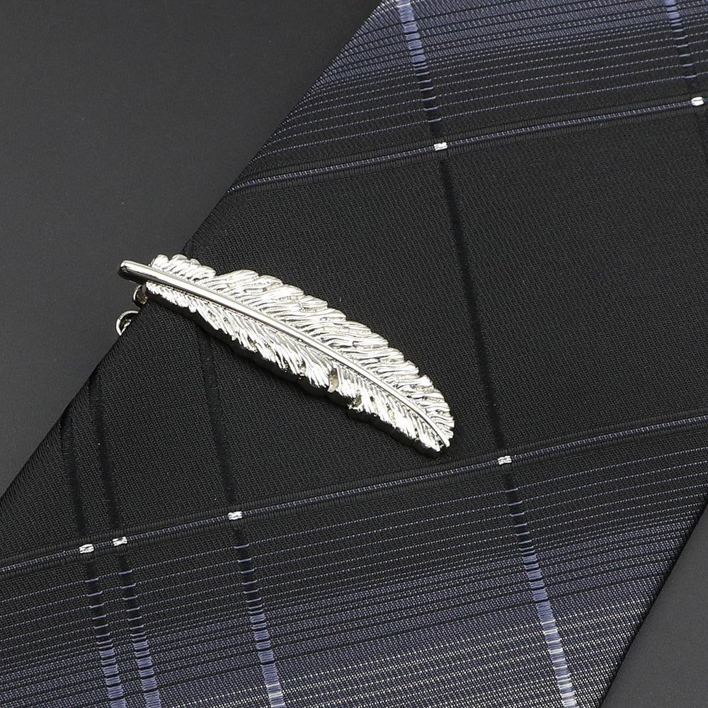 Men's Metal Tie Clip Vintage Unique Shape Bright Stainless Steel Necktie Clasp Gentleman's Party Luxury Tie Bars Clips Wedding Luxury Design Accessories For Men