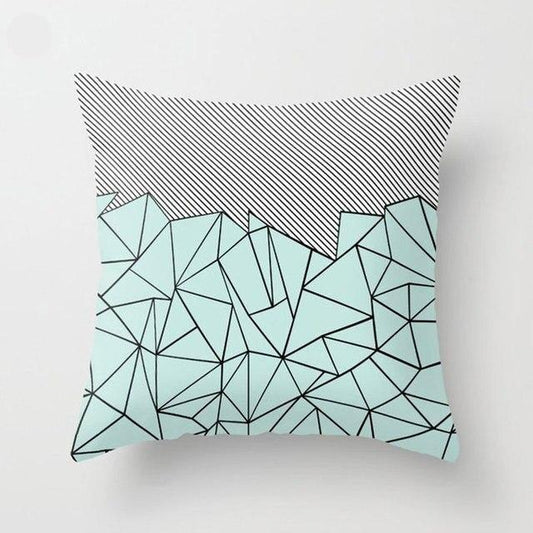 Mint Green Cushion Cover Pillowslip Home Supplies Decorative Fresh Mint Green Gray Watercolour Stripes Generic Solid Decorative Bedroom Pillow Cases Covers Pillow Case Simple Living Room
