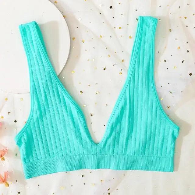 New Comfortable Seamless Sports Bras For Women And Girls Top Female Brassiere Deep V Sexy Women's Underwear Backless