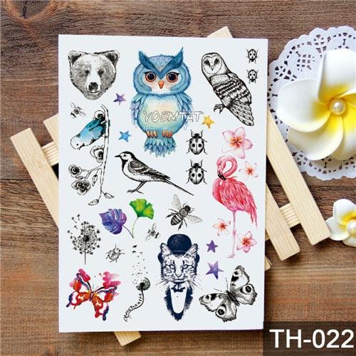 New Different Animals Waterproof Temporary Sticker Tattoo Cute Little Colorful Children Tattoos