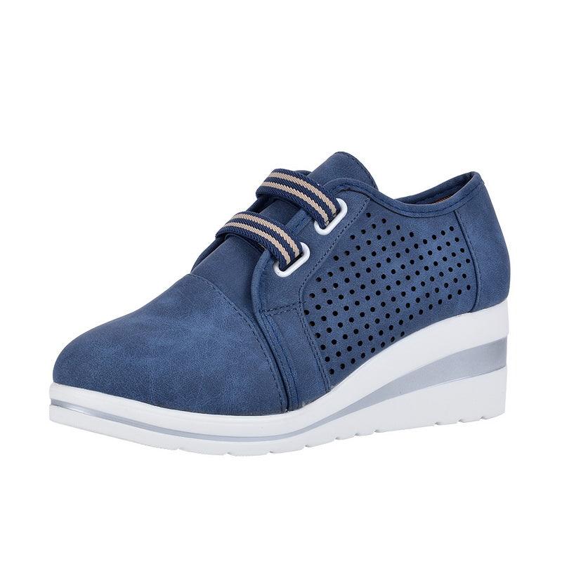 New High Heel Casual Womens Sneakers Breathable Height Increasing Shoes Air Cushion Comfortable Sneakers Women's Vulcanize Leather Shoes Luxury Walking Women Outdoor Shoes